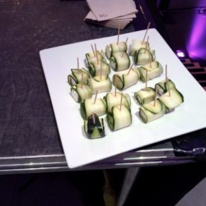 Roulé de courgette, fêta, à l'huile de noix