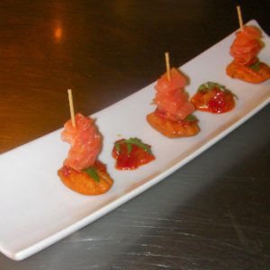 Madeleine salée saumon tomate